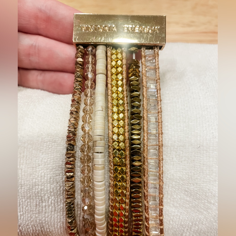 Victoria Emerson boho cuff size large, gold hardware